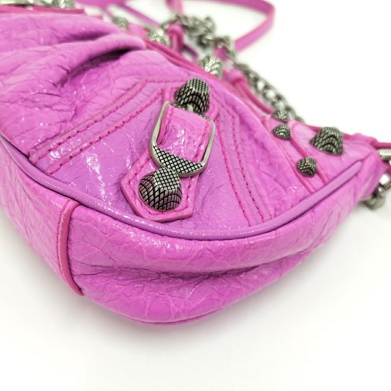 Balenciaga le Cagole XS Chain Shoulder Bag Leather Pink