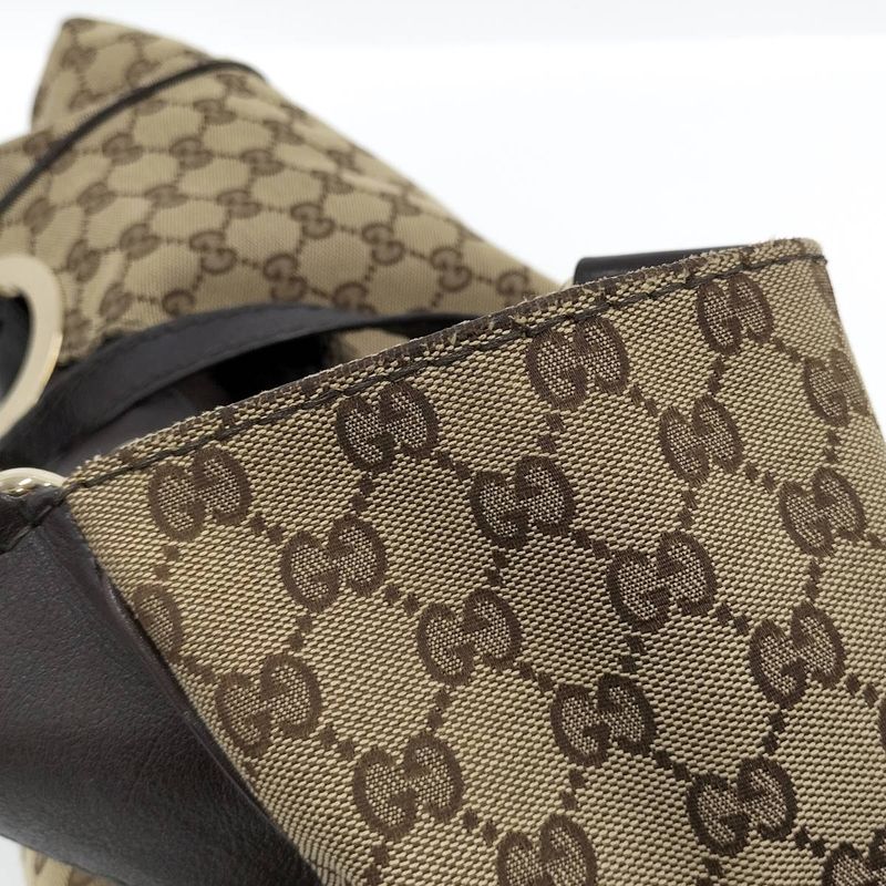Gucci Tote Bag GG Canvas Leather Beige