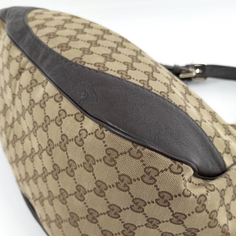 Gucci Tote Bag GG Canvas Leather Beige