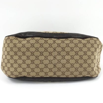 Gucci Tote Bag GG Canvas Leather Beige