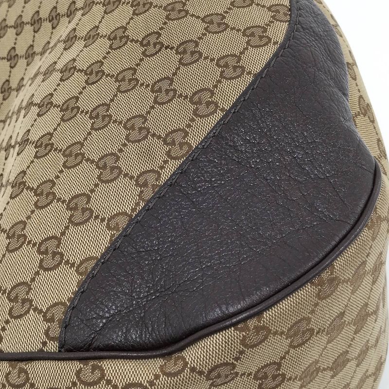 Gucci Tote Bag GG Canvas Leather Beige