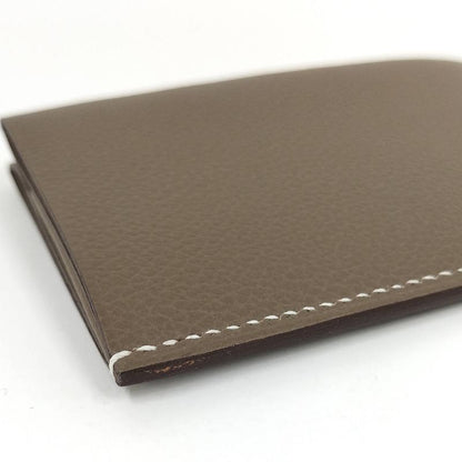 Hermes Card Case H Serie Evercolor Etoupe W Engraved