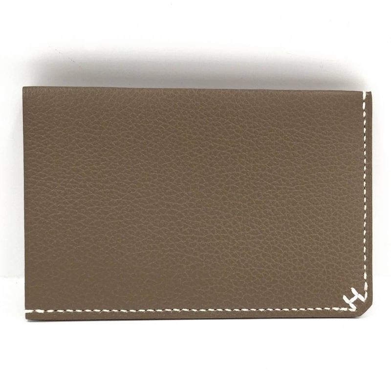Hermes Card Case H Serie Evercolor Etoupe W Engraved