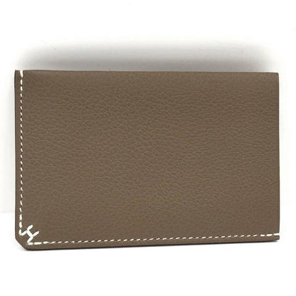 Hermes Card Case H Serie Evercolor Etoupe W Engraved