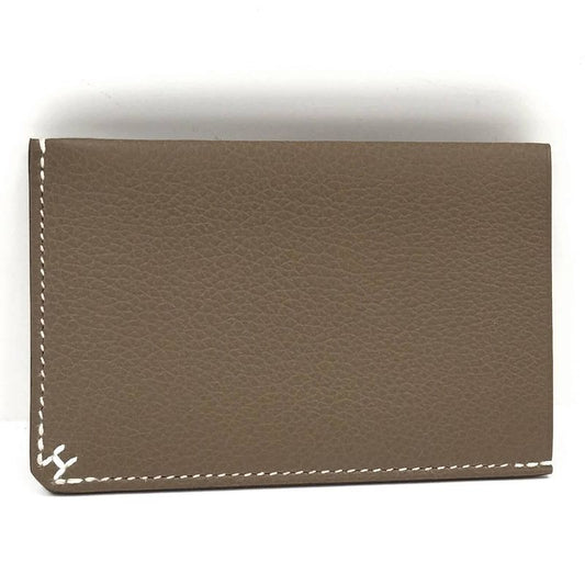 Hermes Card Case H Serie Evercolor Etoupe W Engraved