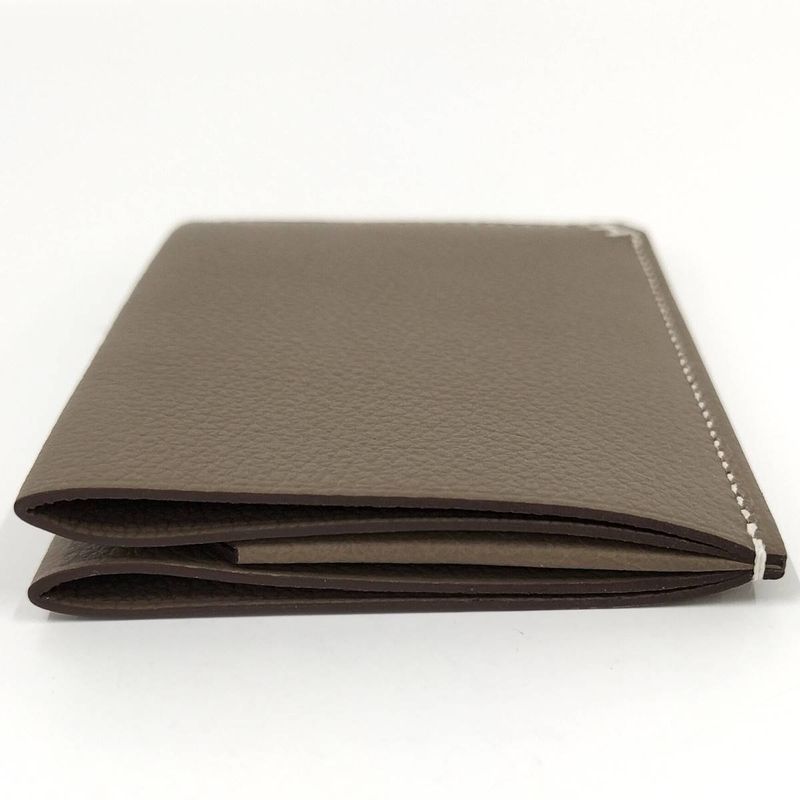 Hermes Card Case H Serie Evercolor Etoupe W Engraved