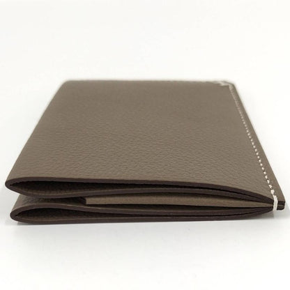 Hermes Card Case H Serie Evercolor Etoupe W Engraved