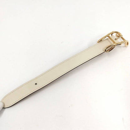 Hermes Leather Bracelet Voltage T2 Swift Gold Plated Nata Ivory B Stamped