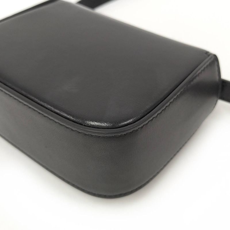 Celine Mini Claude Triomphe Shoulder Bag Leather Black 10i513dpv