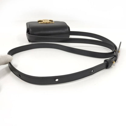 Celine Mini Claude Triomphe Shoulder Bag Leather Black 10i513dpv