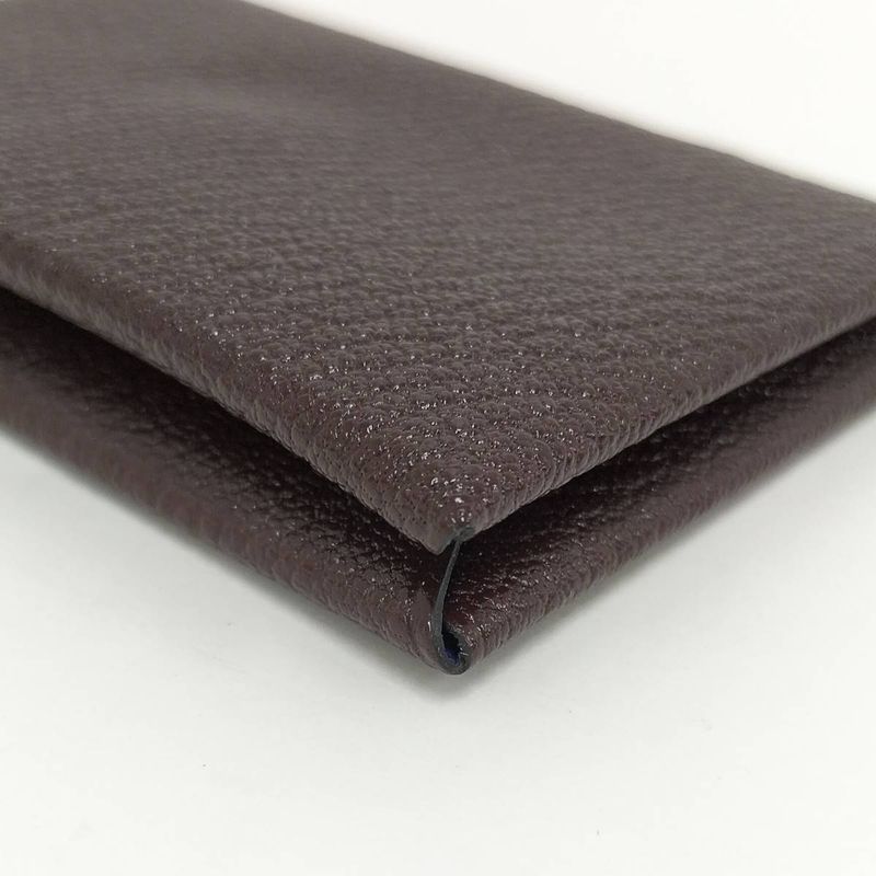 Hermes Calvi Duo Coin Case Leather Brown Z Stamp