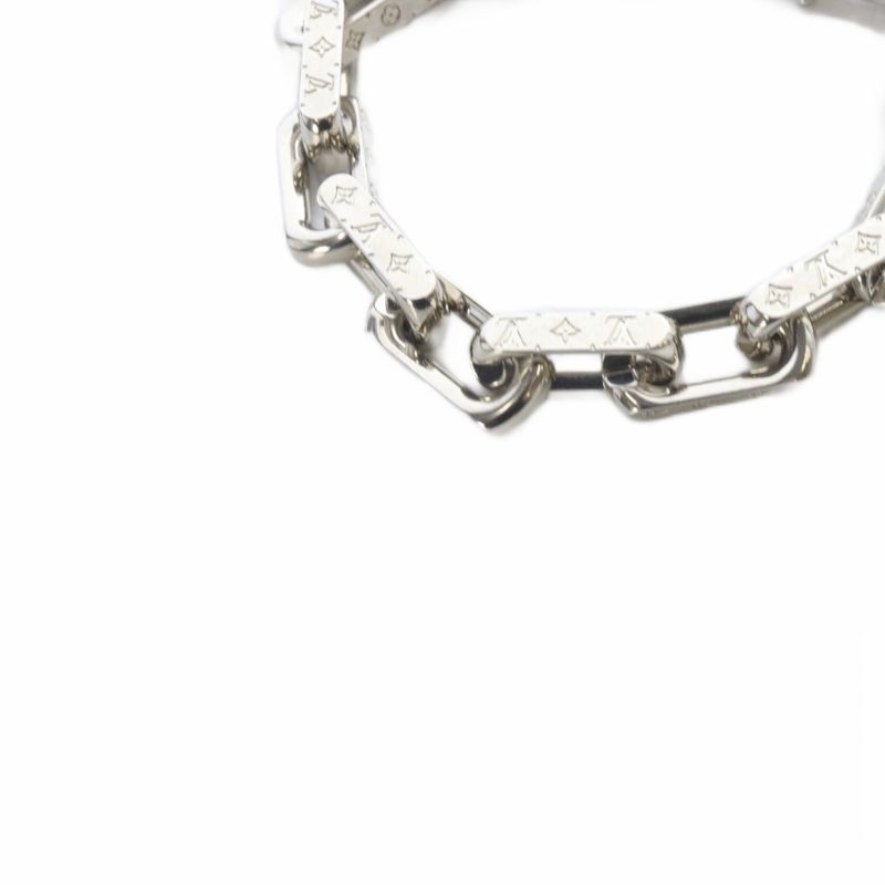 Louis Vuitton Monogram Chain Bracelet Silver Color M64224