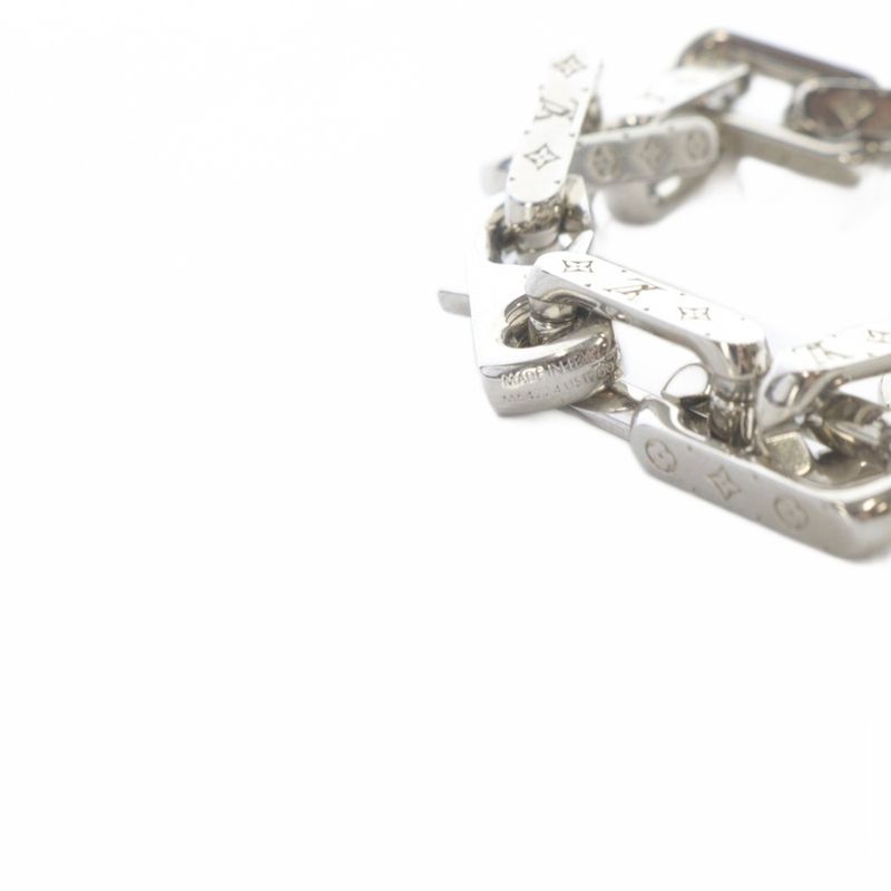 Louis Vuitton Monogram Chain Bracelet Silver Color M64224
