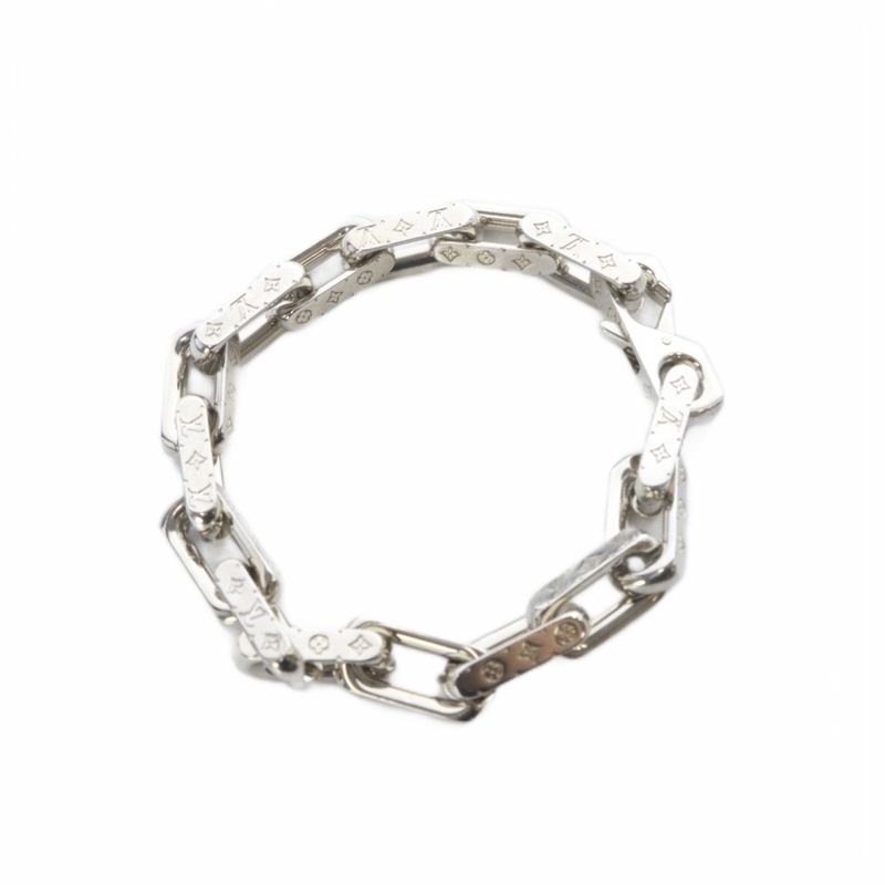 Louis Vuitton Monogram Chain Bracelet Silver Color M64224