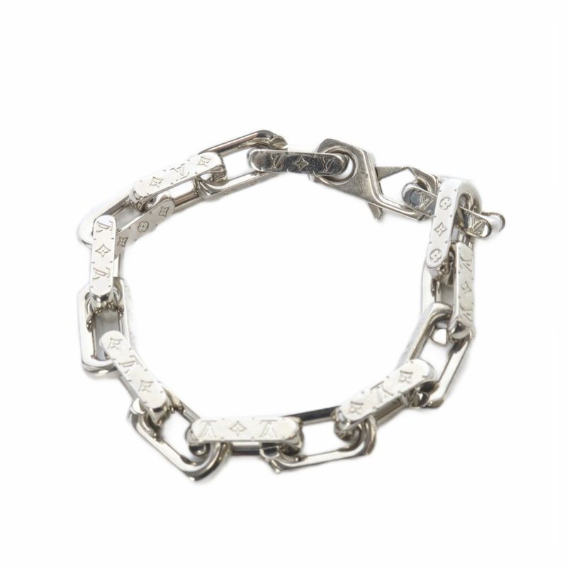 Louis Vuitton Monogram Chain Bracelet Silver Color M64224
