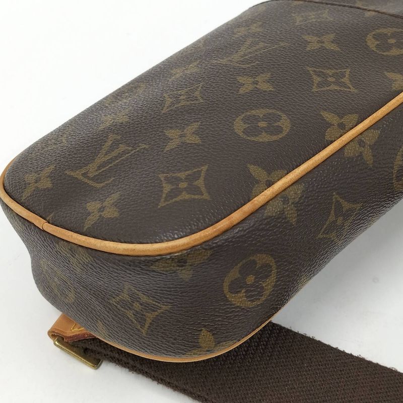 Louis Vuitton Pochette Gange Shoulder Bag Monogram Leather Brown M51870