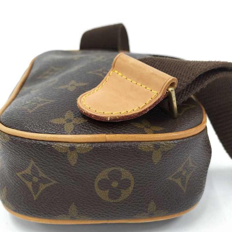 Louis Vuitton Pochette Gange Shoulder Bag Monogram Leather Brown M51870