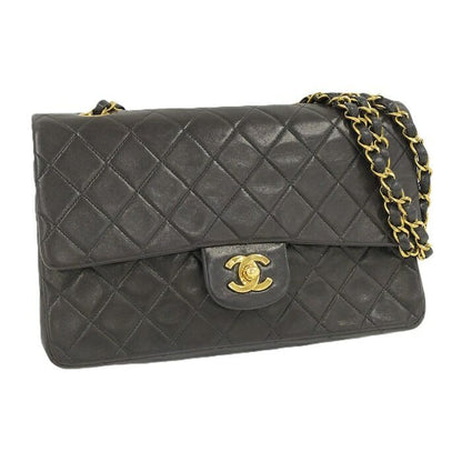 Chanel Matelasse 25 Chain Shoulder Bag Lambskin Leather Black