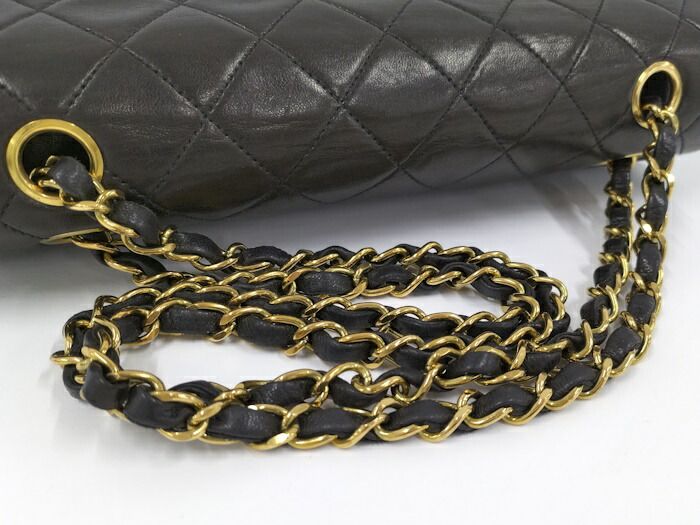 Chanel Matelasse 25 Chain Shoulder Bag Lambskin Leather Black