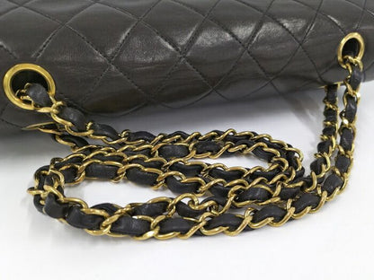 Chanel Matelasse 25 Chain Shoulder Bag Lambskin Leather Black