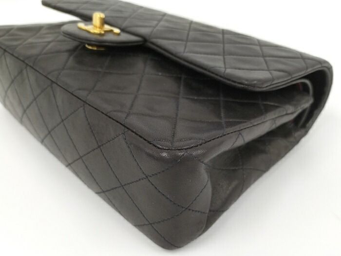 Chanel Matelasse 25 Chain Shoulder Bag Lambskin Leather Black