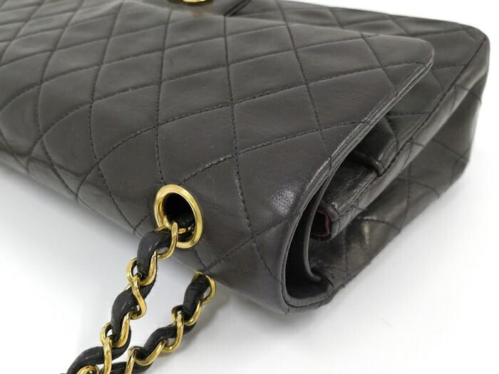 Chanel Matelasse 25 Chain Shoulder Bag Lambskin Leather Black
