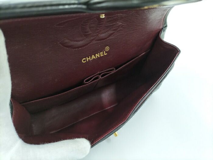 Chanel Matelasse 25 Chain Shoulder Bag Lambskin Leather Black