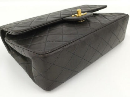 Chanel Matelasse 25 Chain Shoulder Bag Lambskin Leather Black
