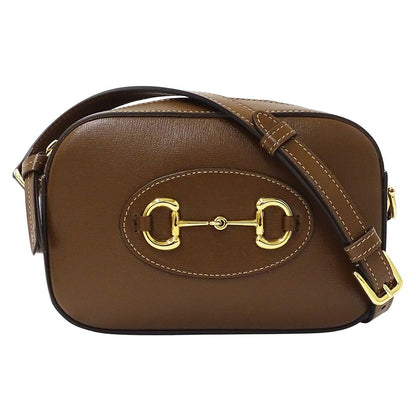 Gucci Bag Women'S Brand Shoulder Bag Horsebit 1955 Leather Brown 760196 Mini