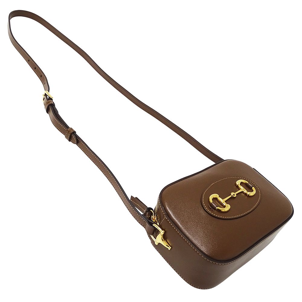 Gucci Bag Women'S Brand Shoulder Bag Horsebit 1955 Leather Brown 760196 Mini