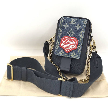 Louis Vuitton Shoulder Bag Double Phone Pouch Monogram Denim Rfid