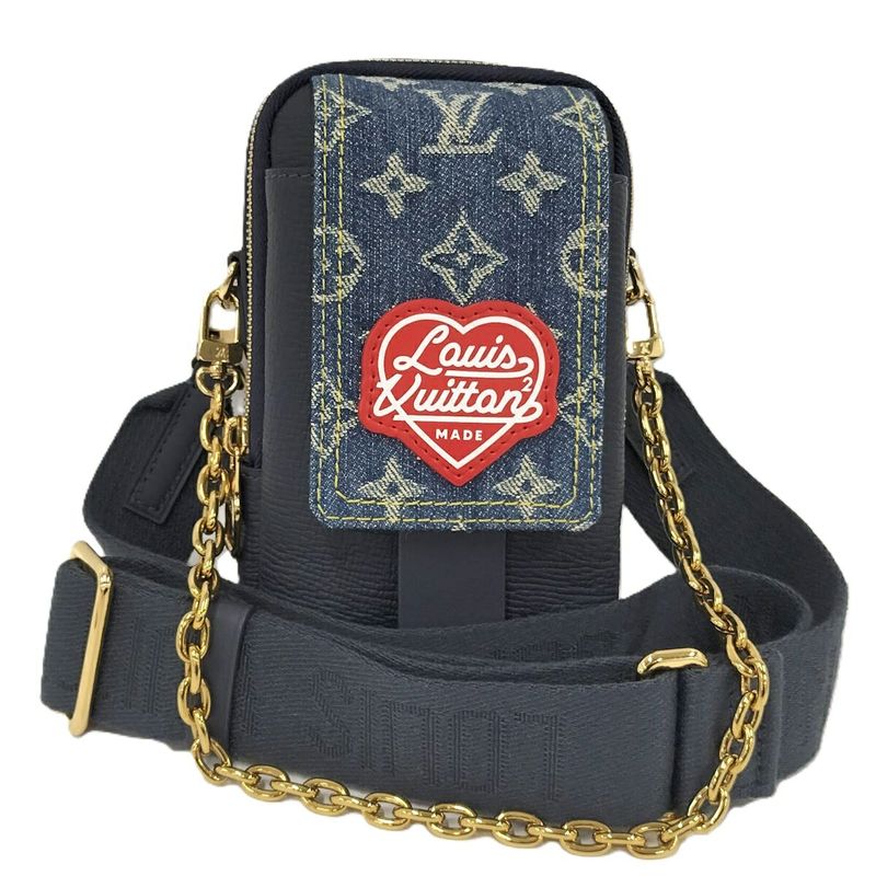 Louis Vuitton Shoulder Bag Double Phone Pouch Monogram Denim Rfid