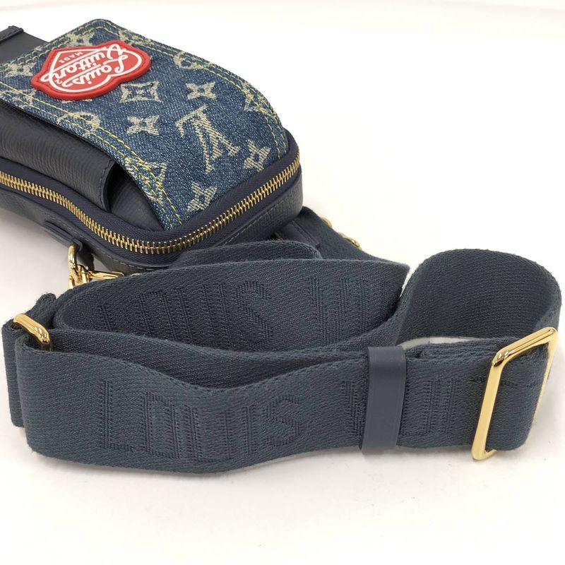 Louis Vuitton Shoulder Bag Double Phone Pouch Monogram Denim Rfid