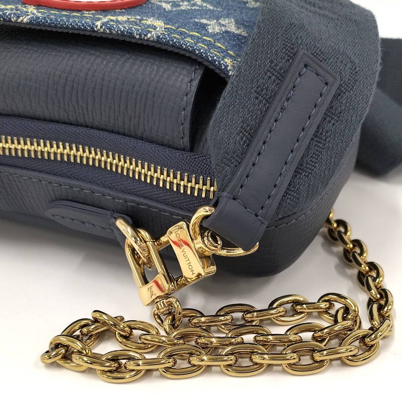 Louis Vuitton Shoulder Bag Double Phone Pouch Monogram Denim Rfid