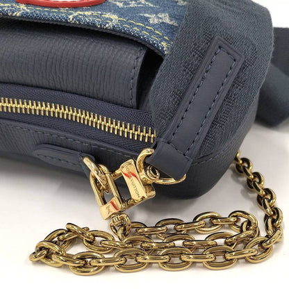Louis Vuitton Shoulder Bag Double Phone Pouch Monogram Denim Rfid
