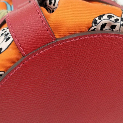Hermes Musardine Handbag Leather Red Orange a Stamped