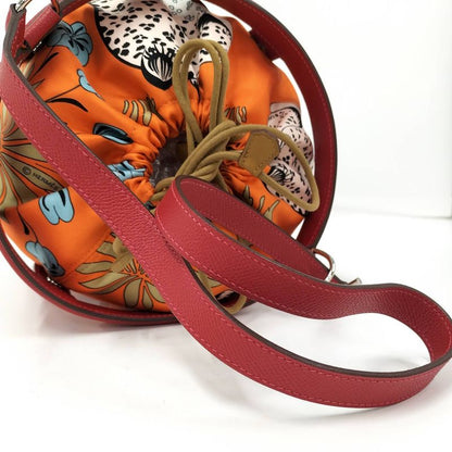 Hermes Musardine Handbag Leather Red Orange a Stamped
