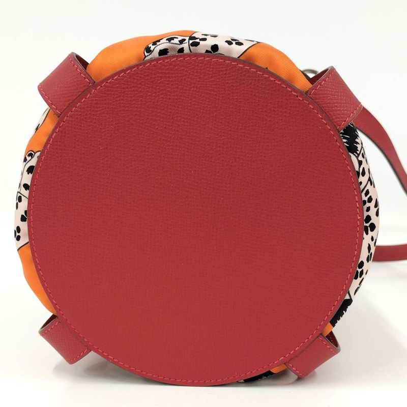 Hermes Musardine Handbag Leather Red Orange a Stamped