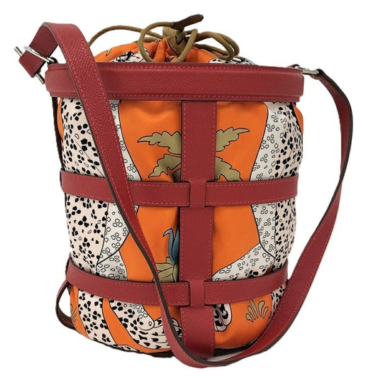 Hermes Musardine Handbag Leather Red Orange a Stamped