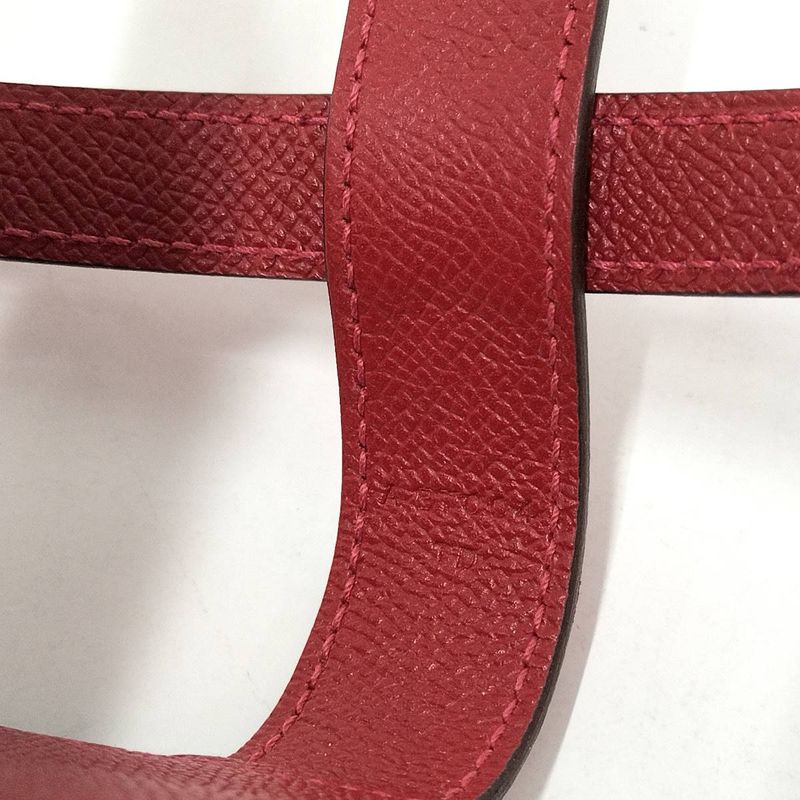 Hermes Musardine Handbag Leather Red Orange a Stamped