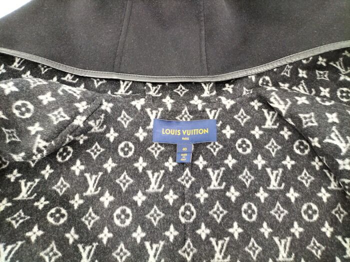 Louis Vuitton Hooded Wrap Coat Women's Size 40 Wool Black