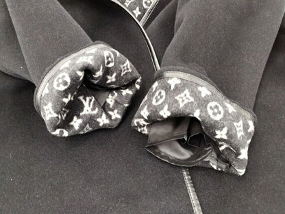 Louis Vuitton Hooded Wrap Coat Women's Size 40 Wool Black