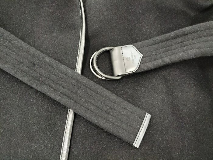 Louis Vuitton Hooded Wrap Coat Women's Size 40 Wool Black