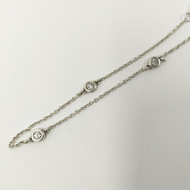 Tiffany & Co Visor Yard Bracelet Diamond 3p Sv925 Silver