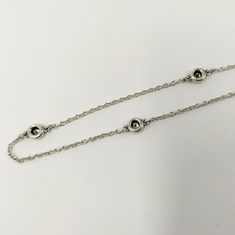 Tiffany & Co Visor Yard Bracelet Diamond 3p Sv925 Silver