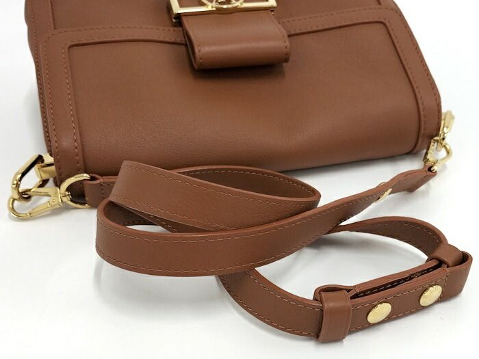 Louis Vuitton Shoulder Bag Dauphine Soft MM Cognac Calf Leather M11476