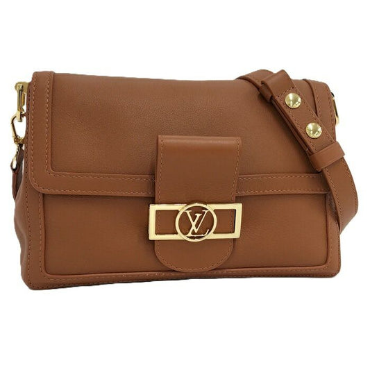 Louis Vuitton Shoulder Bag Dauphine Soft MM Cognac Calf Leather M11476