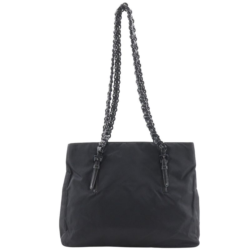 Prada Plastic Chain Nylon Black Women's Tote Bag