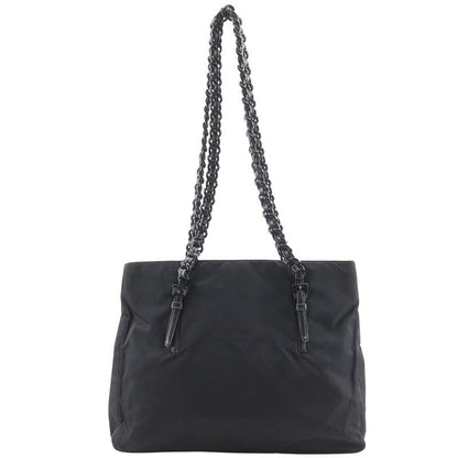 Prada Plastic Chain Nylon Black Women's Tote Bag