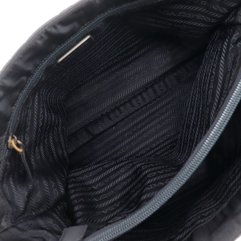 Prada Plastic Chain Nylon Black Women's Tote Bag